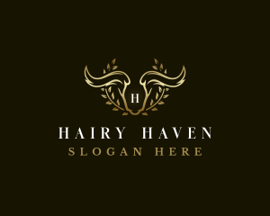 Animal Horn Wreath logo design