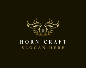 Animal Horn Wreath logo design