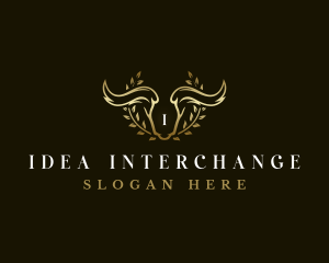 Animal Horn Wreath logo design