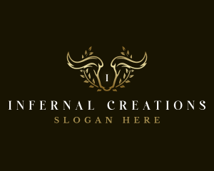 Animal Horn Wreath logo design