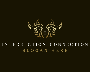 Animal Horn Wreath logo design