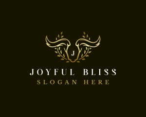 Animal Horn Wreath logo design