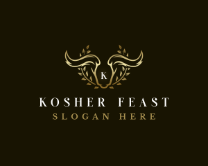 Animal Horn Wreath logo design