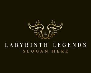 Animal Horn Wreath logo design