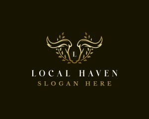 Animal Horn Wreath logo design