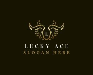 Animal Horn Wreath logo design