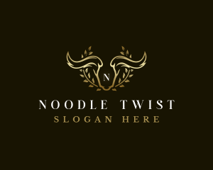 Animal Horn Wreath logo design