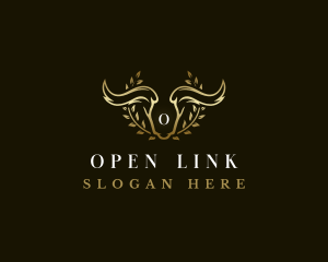 Animal Horn Wreath logo design