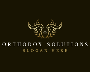 Animal Horn Wreath logo design