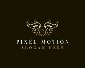 Animal Horn Wreath logo design