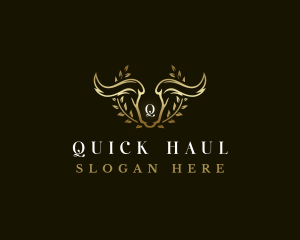 Animal Horn Wreath logo design