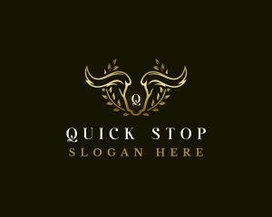 Animal Horn Wreath logo design