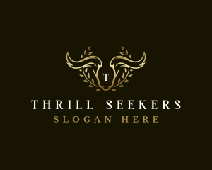 Animal Horn Wreath logo design