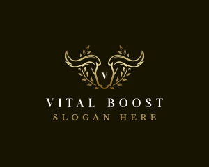 Animal Horn Wreath logo design