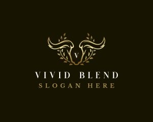 Animal Horn Wreath logo design