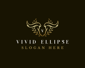 Animal Horn Wreath logo design