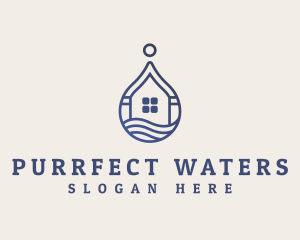 Water Droplet Home logo design