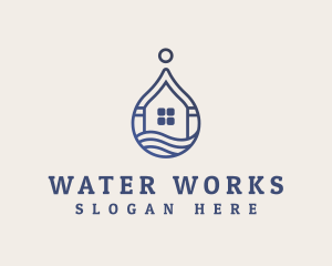 Water Droplet Home logo design