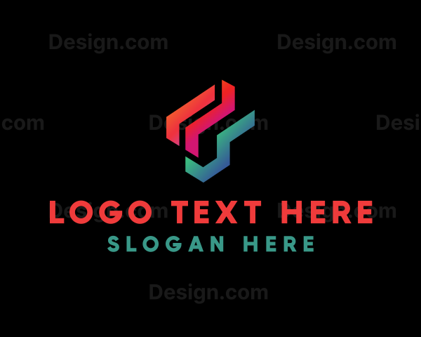 Gradient Colorful Abstract Lines Logo