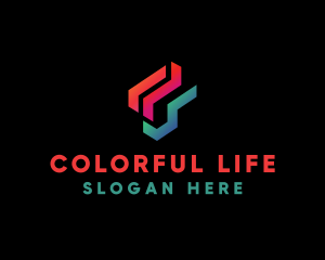 Gradient Colorful Abstract Lines  logo design