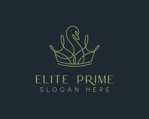 Luxury Swan Crown logo design