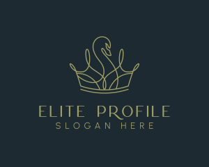 Luxury Swan Crown logo design