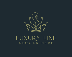 Luxury Swan Crown logo design