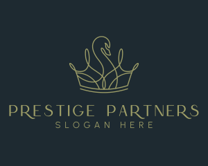 Luxury Swan Crown logo design