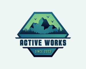 Mountaineering Hiking Camp logo design