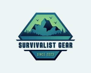 Mountaineering Hiking Camp logo design