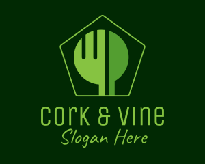 Fork Knife Tree Cafeteria logo design