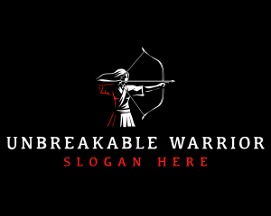 Woman Archer Warrior logo design