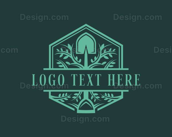 Plant Shovel Gardening Logo