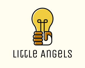 Lightbulb Hand Idea Logo