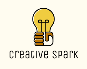 Lightbulb Hand Idea logo