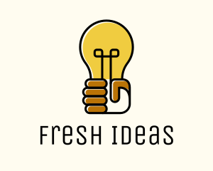 Lightbulb Hand Idea logo design