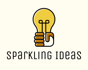 Lightbulb Hand Idea logo
