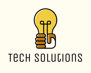 Lightbulb Hand Idea logo
