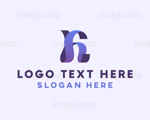 Elegant Ribbon Business Letter H Logo