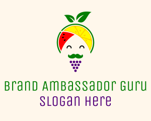 Fruit Guru Turban Man logo design