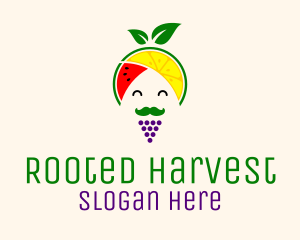 Fruit Guru Turban Man logo design