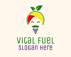Fruit Guru Turban Man logo design