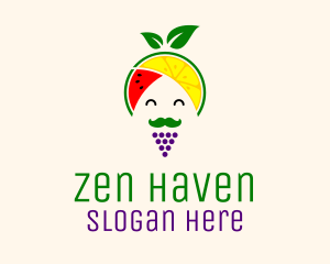 Fruit Guru Turban Man logo design