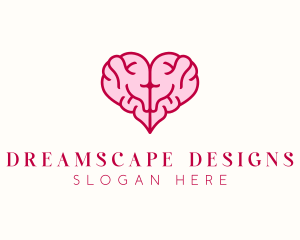 Brain Heart Love logo design