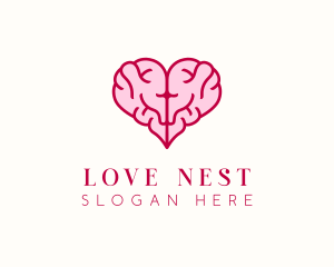 Brain Heart Love logo design