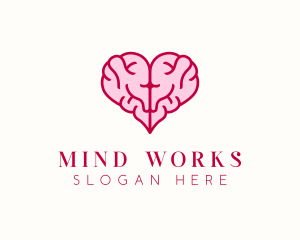 Brain Heart Love logo design