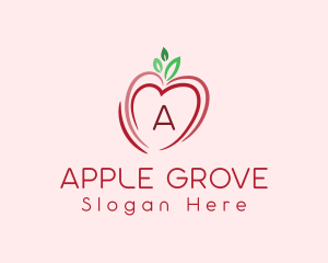 Heart Apple Fruit logo design