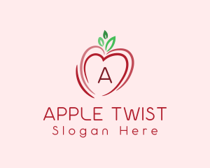 Heart Apple Fruit logo design