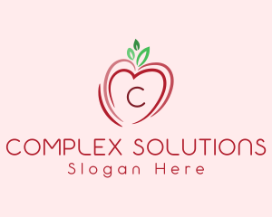 Heart Apple Fruit logo design