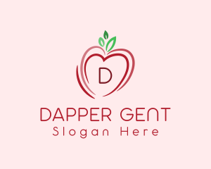 Heart Apple Fruit logo design